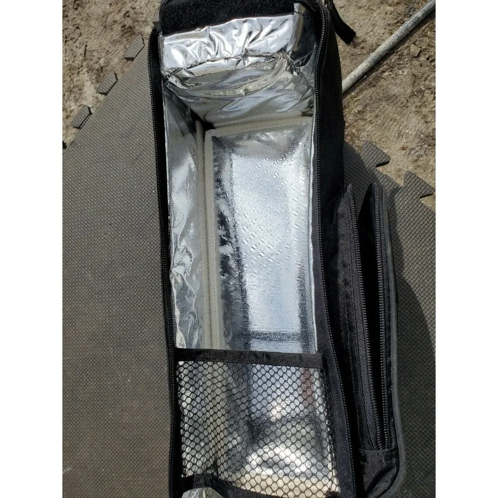 California Innovations Black Insulated Wine Bottle Carrier‎ Bag with 2 Glasses